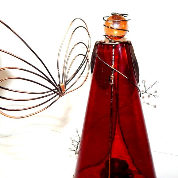 Beautiful Large Stain Glass Tea Light Candle Angel - Picture 6 of 10